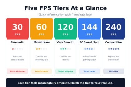 30 FPS vs 60 FPS vs 120 FPS vs 144 FPS vs 240 FPS Compared