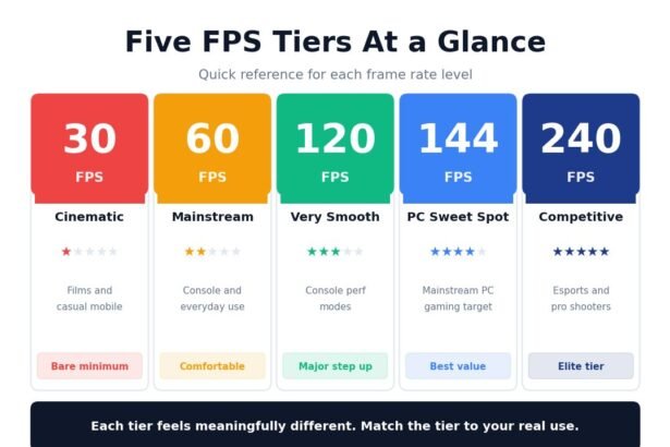 30 FPS vs 60 FPS vs 120 FPS vs 144 FPS vs 240 FPS Compared