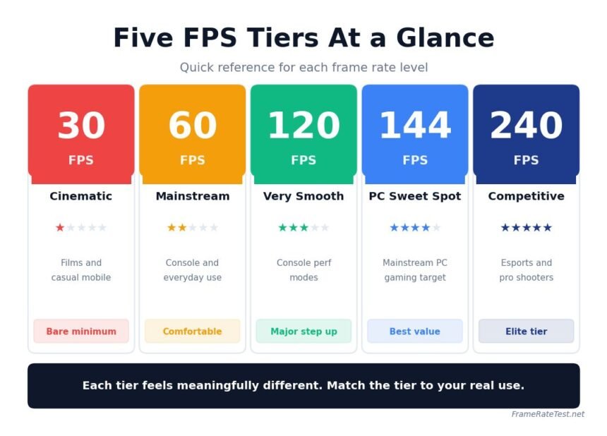 30 FPS vs 60 FPS vs 120 FPS vs 144 FPS vs 240 FPS Compared