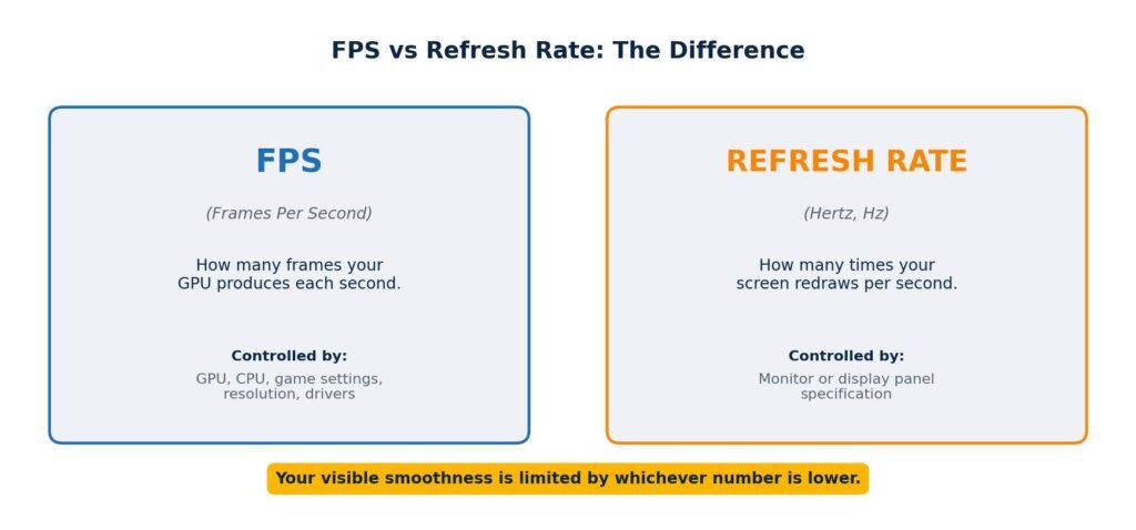 FPS vs Refresh Rate: Two Numbers, Two Meanings